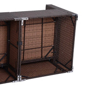 Aosom Sectional 6 Piece Outdoor Patio Wicker Rattan Modular Sectional Sofa with Coffee Table in Khaki