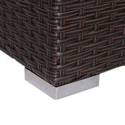 Aosom Sectional 6 Piece Outdoor Patio Wicker Rattan Modular Sectional Sofa with Coffee Table in Khaki