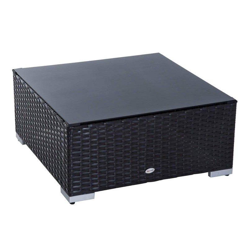 Aosom Sectional 7 Piece Outdoor Patio Rattan Wicker Modular U-Shaped Sectional Sofa Set with Coffee Table in Beige