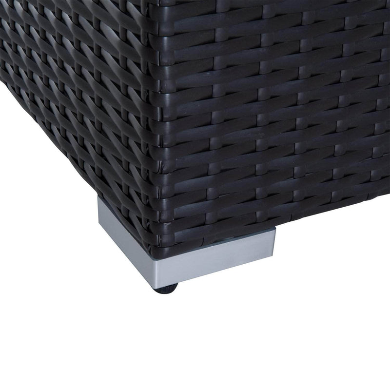 Aosom Sectional 7 Piece Outdoor Patio Rattan Wicker Modular U-Shaped Sectional Sofa Set with Coffee Table in Beige