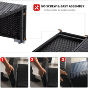 Aosom Sectional 7 Piece Outdoor Patio Rattan Wicker Modular U-Shaped Sectional Sofa Set with Coffee Table in Beige