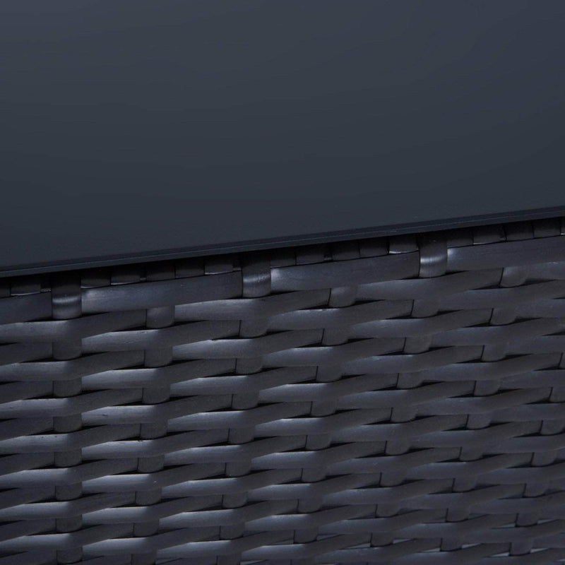 Aosom Sectional 7 Piece Outdoor Patio Rattan Wicker Modular U-Shaped Sectional Sofa Set with Coffee Table in Beige