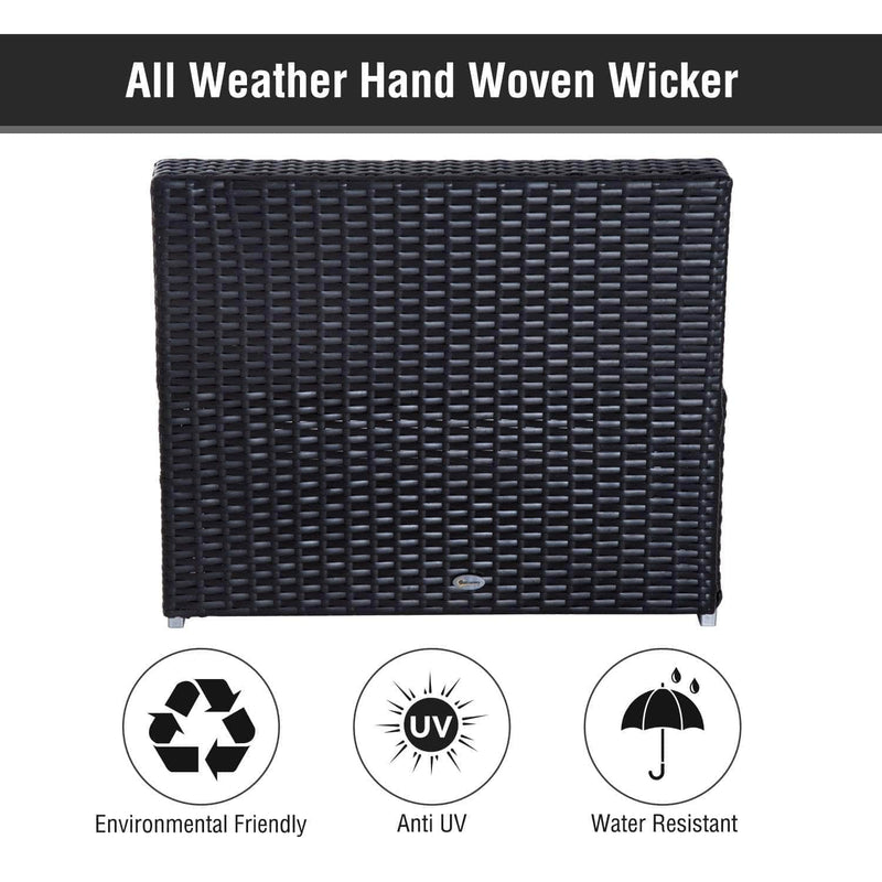 Aosom Sectional 7 Piece Outdoor Patio Rattan Wicker Modular U-Shaped Sectional Sofa Set with Coffee Table in Beige