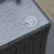 Aosom Sectional Sofa 6 Piece All-Weather Deluxe Outdoor Patio Rattan Wicker Sectional Sofa Set in Cream White