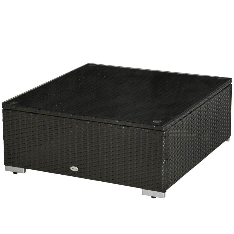 Aosom Sectional Sofa 6 Piece All-Weather Deluxe Outdoor Patio Rattan Wicker Sectional Sofa Set in Cream White