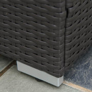 Aosom Sectional Sofa 6 Piece All-Weather Deluxe Outdoor Patio Rattan Wicker Sectional Sofa Set in Cream White