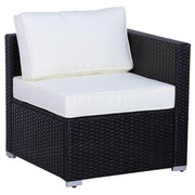 Aosom Sectional Sofa 6 Piece Outdoor Patio Rattan Wicker Modular Sectional Sofa Set with Coffee Table - Available in 5 Colours