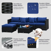 Aosom Sectional Sofa 6 Piece Outdoor Patio Rattan Wicker Modular Sectional Sofa Set with Coffee Table - Available in 5 Colours