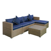 Aosom Sectional Sofa 6 Piece Outdoor Patio Rattan Wicker Modular Sectional Sofa Set with Coffee Table - Available in 5 Colours