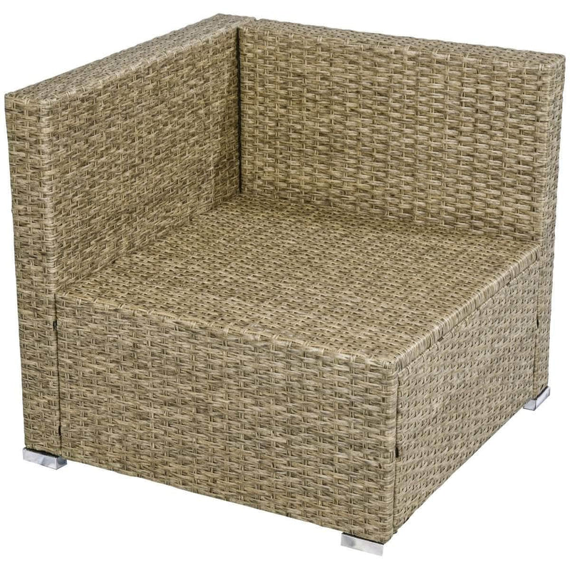 Aosom Sectional Sofa 6 Piece Outdoor Patio Rattan Wicker Modular Sectional Sofa Set with Coffee Table - Available in 5 Colours
