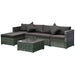 Aosom Sectional Sofa 6 Piece Outdoor Patio Rattan Wicker Modular Sectional Sofa Set with Coffee Table - Available in 5 Colours