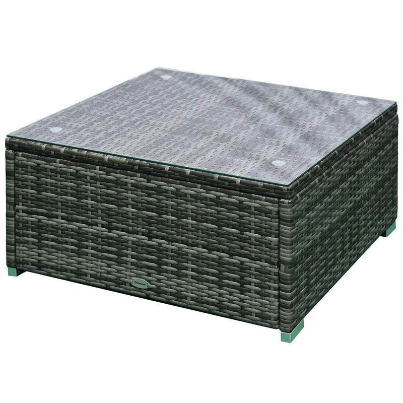 Aosom Sectional Sofa 6 Piece Outdoor Patio Rattan Wicker Modular Sectional Sofa Set with Coffee Table - Available in 5 Colours