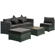 Aosom Sectional Sofa 6 Piece Outdoor Patio Rattan Wicker Modular Sectional Sofa Set with Coffee Table - Available in 5 Colours