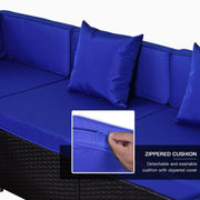 Aosom Sectional Sofa 7 Piece Outdoor Patio Rattan Wicker Modular U-Shaped Sectional Sofa Set with Coffee Table - Available in 9 Colours