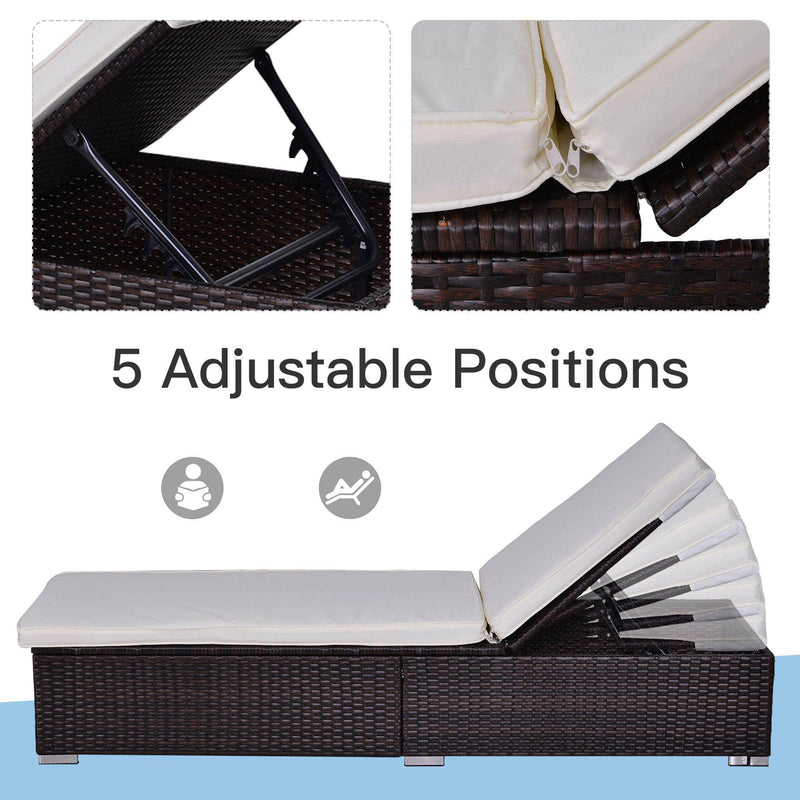 Aosom Sectional Sofa 9 Piece Deluxe Outdoor Patio Garden Wicker Rattan Sectional Sofa Set with 2 Lounge Chairs - Available in 3 Colours