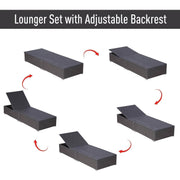 Aosom Sectional Sofa 9 Piece Deluxe Outdoor Patio Garden Wicker Rattan Sectional Sofa Set with 2 Lounge Chairs - Available in 3 Colours