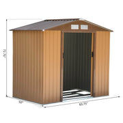 Aosom Shed 7ft x 4ft Metal Garden Tool Storage Shed in Earthy Yellow