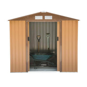 Aosom Shed 7ft x 4ft Metal Garden Tool Storage Shed in Earthy Yellow
