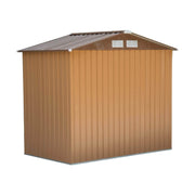 Aosom Shed 7ft x 4ft Metal Garden Tool Storage Shed in Earthy Yellow