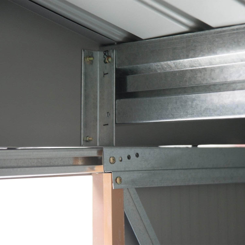 Aosom Shed 7ft x 4ft Metal Garden Tool Storage Shed in Earthy Yellow