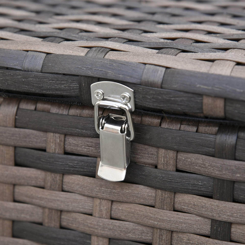 Aosom Sofa Set 6 Piece Outdoor Patio Rattan Wicker Conversation Sofa Set with Storage Coffee Table and End Table in Orange