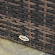 Aosom Sofa Set 6 Piece Outdoor Patio Rattan Wicker Conversation Sofa Set with Storage Coffee Table and End Table in Orange