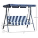 Aosom Swing Chair Outdoor Patio Porch 3-Seater Metal Swing Chair with Canopy and Cushioned Seat - Available in 5 Colours