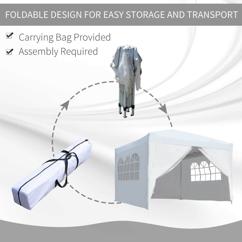 Aosom Tent 10ft x 10ft Gazebo Canopy Portable Outdoor Folding Pop Up Tent - Available in 2 Colours
