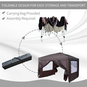 Aosom Tent 10ft x 10ft Gazebo Canopy Portable Outdoor Folding Pop Up Tent - Available in 2 Colours