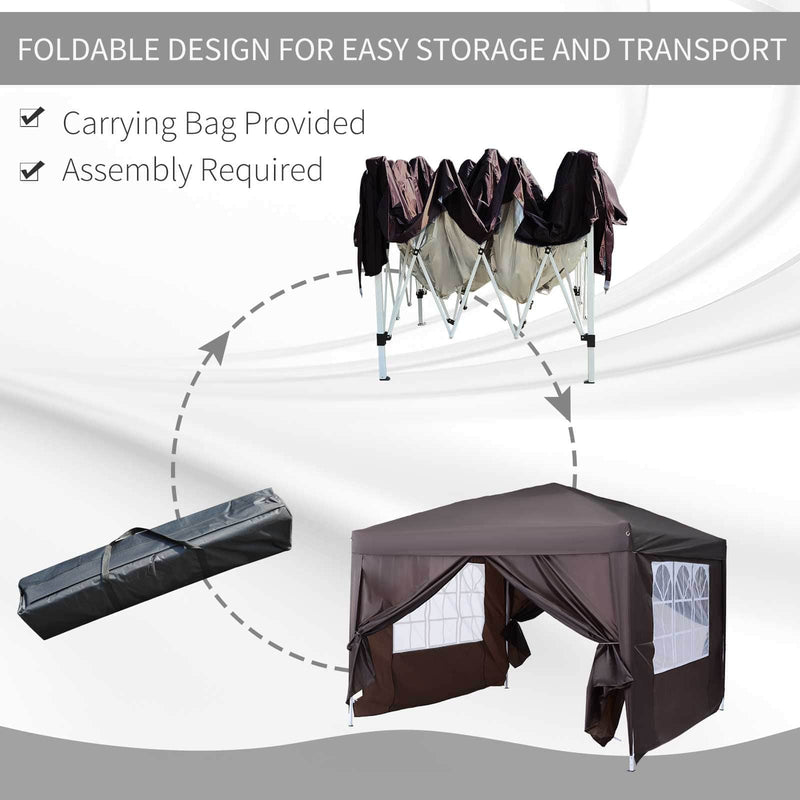 Aosom Tent 10ft x 10ft Gazebo Canopy Portable Outdoor Folding Pop Up Tent - Available in 2 Colours