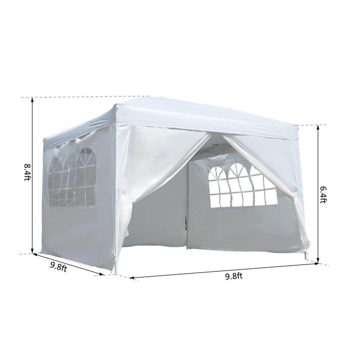 Aosom Tent 10ft x 10ft Gazebo Canopy Portable Outdoor Folding Pop Up Tent - Available in 2 Colours