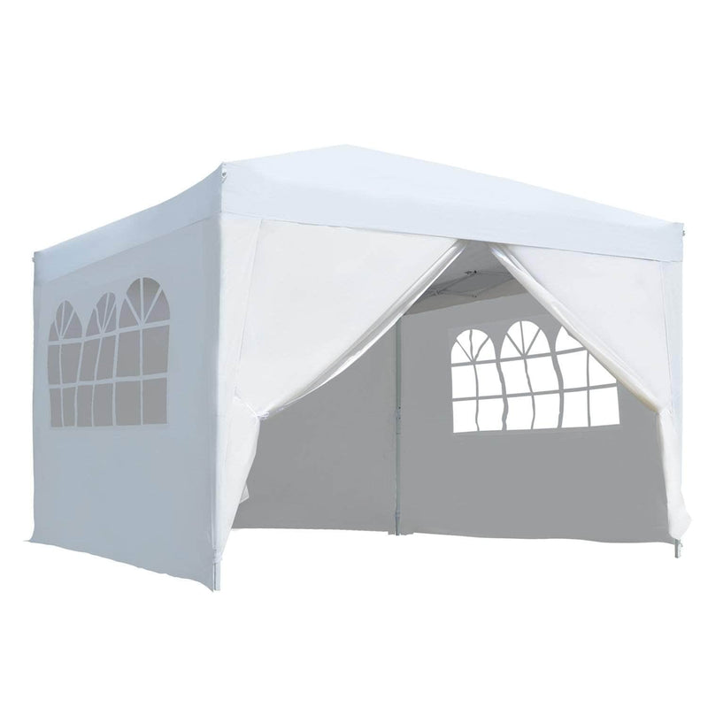Aosom Tent White 10ft x 10ft Gazebo Canopy Portable Outdoor Folding Pop Up Tent - Available in 2 Colours