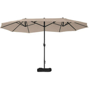 Aosom Umbrella 15ft Outdoor Patio Umbrella with Twin Canopy Sunshade and Lift Crank - Available in 4 Colours
