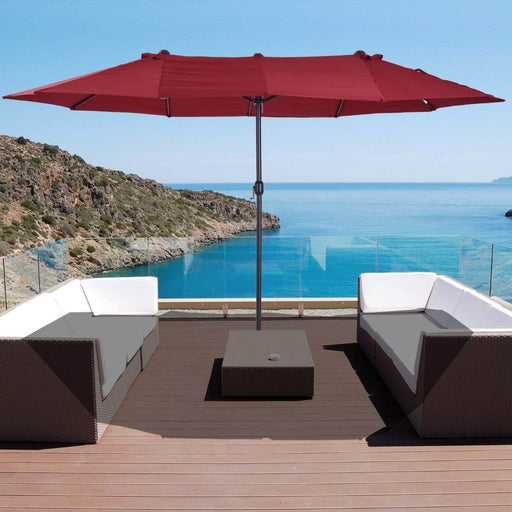 free standing patio umbrellas canada MASTERCANOPY 7.5ft Umbrella with Solar Lights, Orange This patio offset umbrella from Pellebant provides an ample shade to keep you cool and protect from the hot sun Modern Freestanding Flexible Anti-UV Polyester