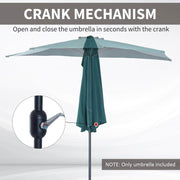 Aosom Umbrella 9ft Outdoor Patio Half Round Umbrella Sunshield - Available in 2 Colours