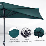 Aosom Umbrella 9ft Outdoor Patio Half Round Umbrella Sunshield - Available in 2 Colours