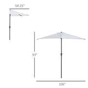 Aosom Umbrella 9ft Outdoor Patio Half Round Umbrella Sunshield - Available in 2 Colours