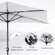 Aosom Umbrella 9ft Outdoor Patio Half Round Umbrella Sunshield - Available in 2 Colours