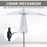 Aosom Umbrella 9ft Outdoor Patio Half Round Umbrella Sunshield - Available in 2 Colours