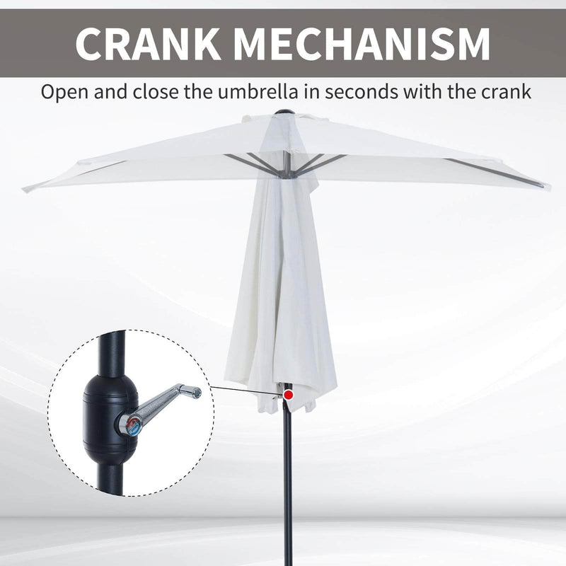 Aosom Umbrella 9ft Outdoor Patio Half Round Umbrella Sunshield - Available in 2 Colours