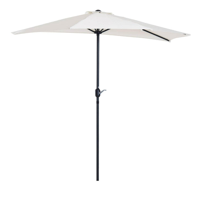 Aosom Umbrella Cream White 9ft Outdoor Patio Half Round Umbrella Sunshield - Available in 2 Colours