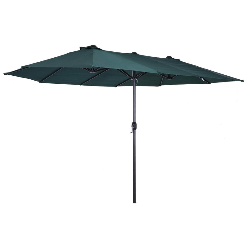 aosom patio umbrellas Outsunny 15ft Outdoor Patio Umbrella with Twin Canopy Sunshade and Lift Crank — Wholesale Furniture Brokers Canada