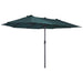 Aosom Umbrella Green 15ft Outdoor Patio Umbrella with Twin Canopy Sunshade and Lift Crank - Available in 4 Colours