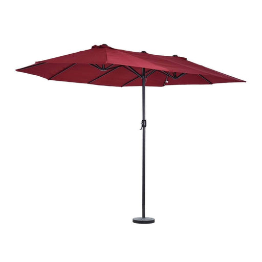 Aosom Umbrella Red 15ft Outdoor Patio Umbrella with Twin Canopy Sunshade and Lift Crank - Available in 4 Colours