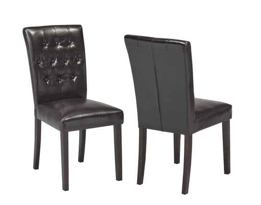 Brassex Inc. Accent Chair Espresso Tufted Dining Chair (Set of 2)