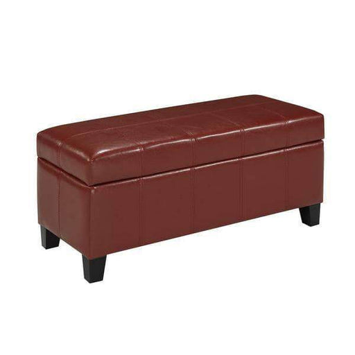 Brassex Inc. Benches & Ottomans Red Sahara Bench with Storage in Espresso, Black Scripted, City Print, Red, or White
