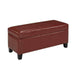Brassex Inc. Benches & Ottomans Red Sahara Bench with Storage in Espresso, Black Scripted, City Print, Red, or White