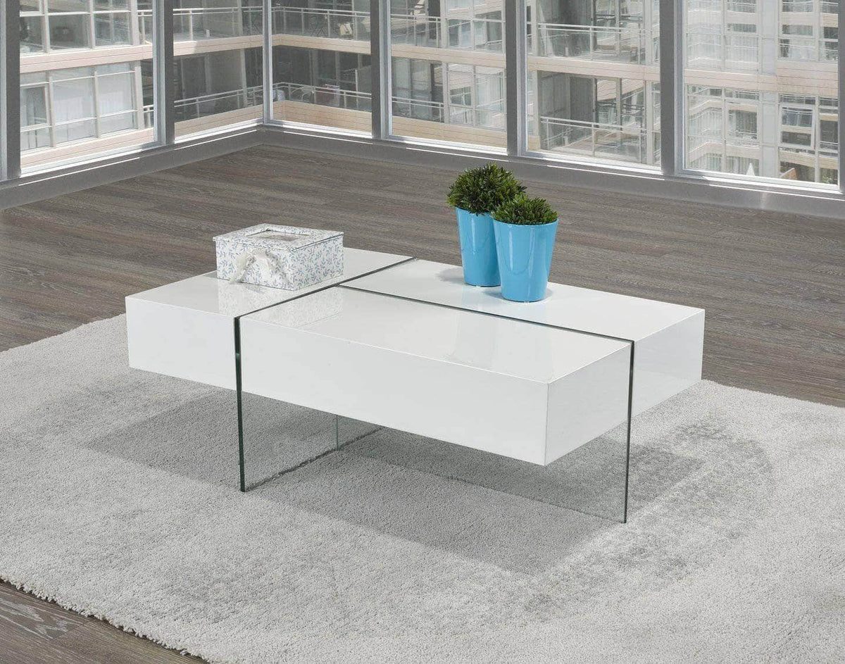 Brassex 3Way Storage Coffee Table in White and Grey — Wholesale