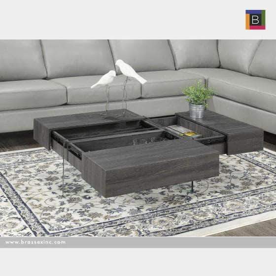 Brassex 3-Way Storage Coffee Table in Grey