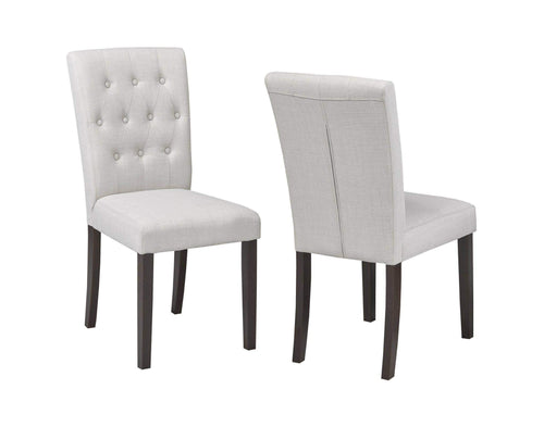 Brassex Inc. Dining Chair Beige Tufted Dining Chair (Set of 2)